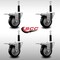 Service Caster 3.5'' SS Black Poly Swivel 3/4'' Expanding Stem Caster Set Total Lock Brake, 4PK SCC-SSEXTTL20S3514-PPUB-BLK-34-4 - alternate 3